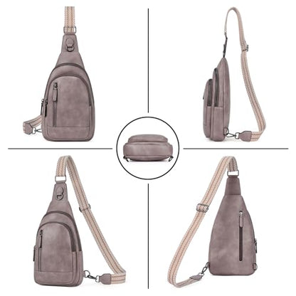 CLUCI Crossbody Bags for Women Men,Leather Sling Bag Cross Body Backpack for Woman Gifts for Women Birthday Unique - color: 0-6 Dark Purple