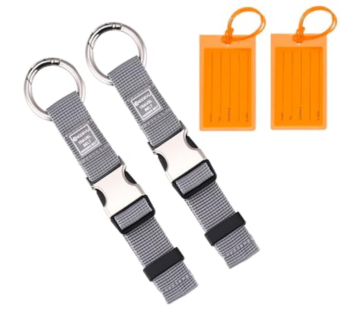 2PCS Add a Bag Luggage Strap Jacket Gripper,Heavy Duty Luggage Straps Carry-on Baggage Suitcase Straps Belts Travel Accessories Carry Your Extra Bags (Grey) - color: Grey