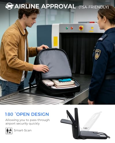 Fenree.geer Slim Laptop Backpack for Men with USB Port, Fits 15.6 Inch | Lightweight Business Backpack, Anti Theft & Water Resistant College Commuter Backpacks for Daily Office Work, Black - style: Slim Backpack