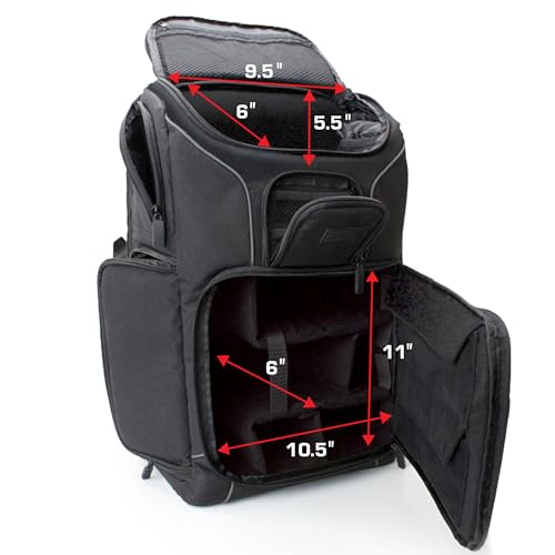 USA Gear Camera Backpack for Photographers DSLR/SLR/Mirrorless Camera Bag with Laptop Slot, Rain Cover, Tripod Holder - color: Black