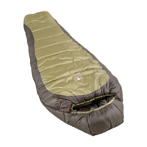Coleman North Rim 0°F Sleeping Bag, Cold-Weather Mummy Sleep Sack with No-Snag Zipper & Adjustable Hood for Warmth & Ventilation, Camping Sleeping Bag - style: Pfas-free