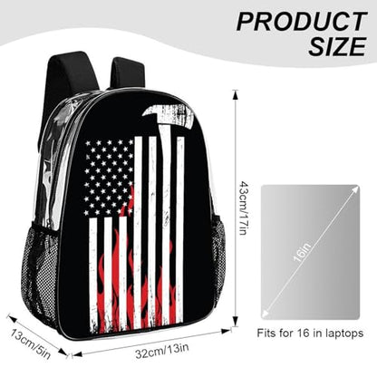 Rucksack Polyester Anti-Theft Multipurpose American Thin Red Line Flag Firefighter Black Pattern Carry On Bag Large Capacity Travel and Sport Backpack Rucksack With Smooth Zippers - color: Pattern 205