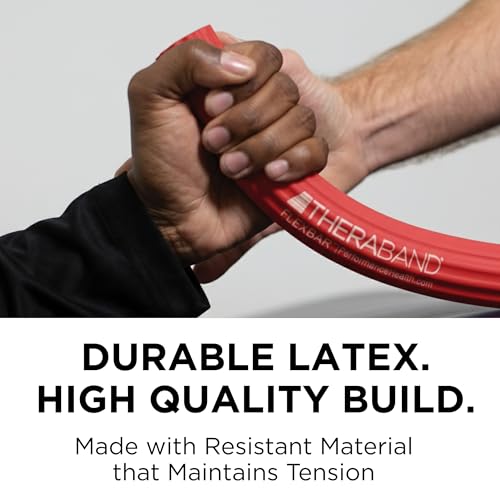 THERABAND FlexBar Resistance Bar, Light, Red Flex Therapy Bar for Physical Therapy, Wrist & Forearm Exercise Equipment, Non Slip Grip, Compact Design - color: Red - Light, style: New Version