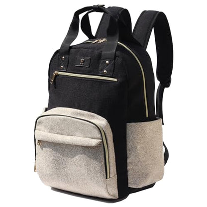 ESVAN Diaper Bag Backpack, Large Capacity Multifunction Baby Essentials Fashion Travel Pack Linen Canvas office Laptop Bag (Linen Beige) - color: Linen Beige