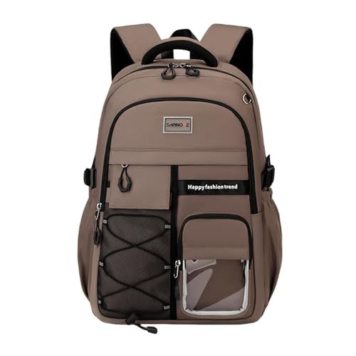 Laptop Backpack Large Cool Aesthetic Waterproof Hiking Travel Backpacks Multiple Pockets Book Bag for College Women Men (Brown) - color: Brown