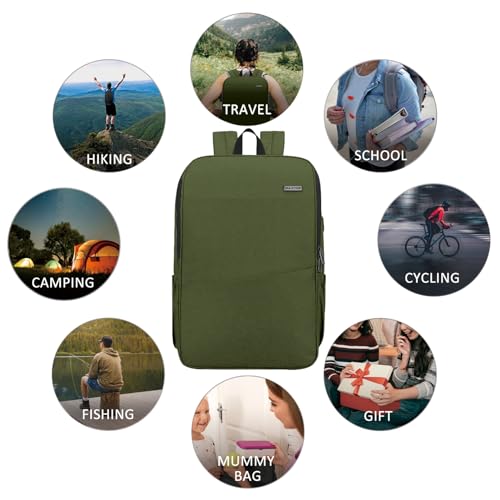 MAXTOP Deep Storage Laptop Backpack Business Anti-theft Backpacks[Water Resistant] College School Computer Bookbag Fits 17 Inch Laptop - color: Olive, size: 17 inch, style: Daypack Backpacks