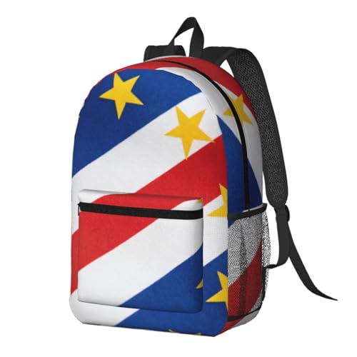 MZERSE Laptop Backpack Flag Of Cape Verde, Lightweight Work Backpack, Commuter Bag for Office, Travel and Daily Commute - color: Pattern (1112)