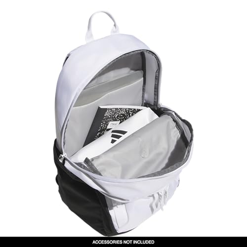 adidas Amplifier Backpack for Laptop, School and Gym, 28L, White/Black/Regular, OSFA - color: White/Black/Regular