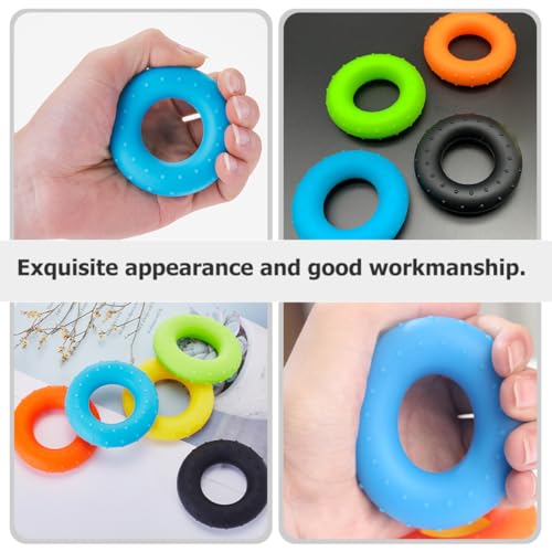4pcs Hand Grip Strengthener Set Silicone Finger Exerciser Multi-resistance Muscle Strength Training Circles for Home Workout and Rehabilitation