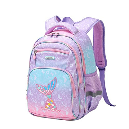 Cusangel Backpack for Girls Boys School Bookbags Kindergarten Elementary Lightweight Waterproof Multifunctional Large Capacity for Backpack (16 inch Fun Prints) - color: Sea Mermaid 16in