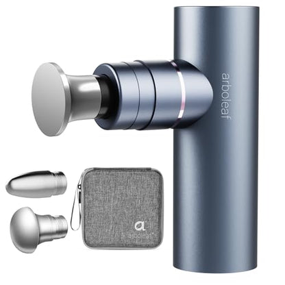 arboleaf Massage Gun Deep Tissue with Metal Head, Full-Metal Electric Portable Hand Held Massager Gun with Case for Back, Body Sore Muscles, Pain Relief, Office, Home, Athletes - color: Lightgray
