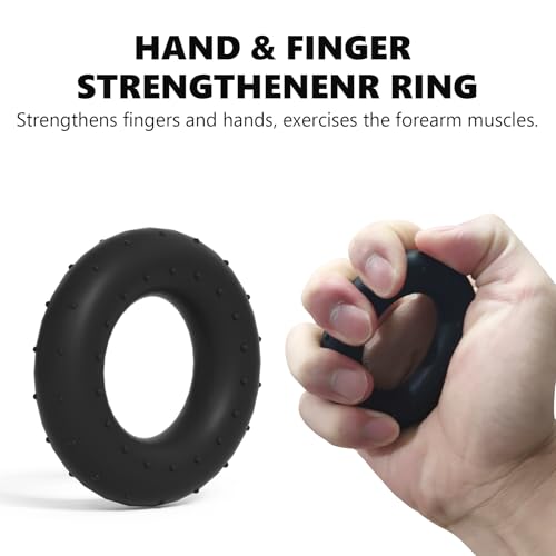 Professional Hand Grip Strengthener Trainer Kit, 50-175LB Metal Hand Gripper with 2 Finger Stretcher & 2 Grip Ring Wrist Foream Strengthener Exercise Workout Trainer for Pro Beginner Professionals
