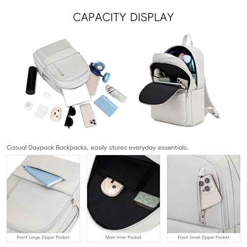 BAGOK Lightweight Nylon Backpack for Women & Men – Foldable, Large Capacity, Ideal for School, Travel & Work - color: Grey