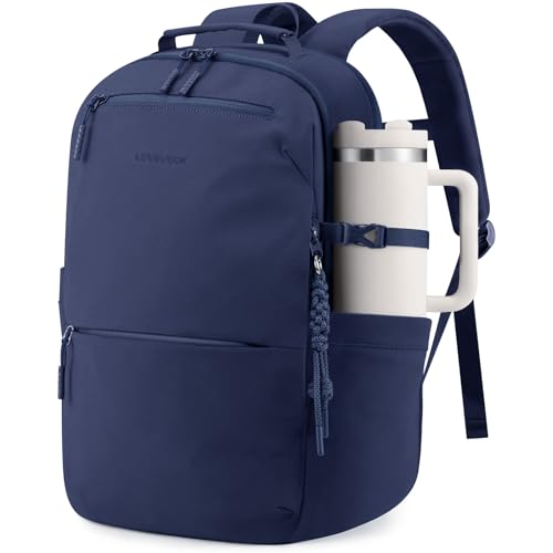 LOVEVOOK Laptop Backpack for Women with Giant Tumbler Holder - 17.3Inch Work Computer Travel Backpack with Laptop Compartment, Water Resistant, Cute Commuter College Teacher Nurse Purse Bag, Blue - color: Blue, size: 17 Inch