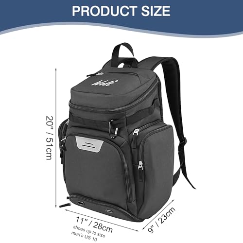 WOLT Basketball Bag Backpack with Separate Ball Compartment and Shoes Pocket, Gym Bags for Men, Large Sports Bag for Basketball, Soccer, Volleyball, Baseball - color: DarkGrey
