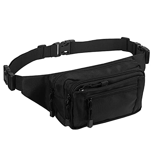 Fanny Pack for Women for Work,Multi-purpose Waist Bag for Travel & Sporting Event - color: Black, style: 1-pack-nylon