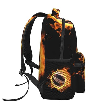 Burning volleyball pictures Travel Backpack for Men & Women 15.6 inch Laptop Backpack Waterproof Work Back Pack - color: Burning Volleyball Pictures