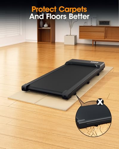 Treadmill Walking Pad Mat for Carpet, for Hardwood Floors, 68x24 Mat for Under Treadmill/Walking pad/Bike on Carpet, 1/4" Thick Exercise Equipment Mat, No Slip, Noise Shock Absorption (Beige) - size: 68"L x 24"W x 0.2"Th