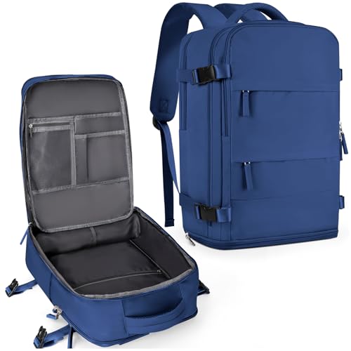 coowoz Large Travel Backpack For Women Men,Carry On Backpack Flight Approved,Hiking Backpacks Outdoor Rucksack Casual Daypack Travel Bag Essentials Personal Item Backpack (Royal Blue L) - color: Royal Blue, size: Medium