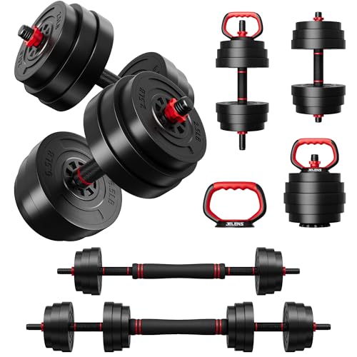 AD01 Adjustable Dumbbells Set, 30/45/70/92LBS Free Weight Set, 5 in 1 Weight Set Used as Kettlebells, Barbell, Push up Stand, Exercise Fitness for Home Gym Suitable Men/Women - color: 30LB(15LB Pair)