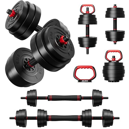 AD01 Adjustable Dumbbells Set, 30/45/70/92LBS Free Weight Set, 5 in 1 Weight Set Used as Kettlebells, Barbell, Push up Stand, Exercise Fitness for Home Gym Suitable Men/Women - color: 30LB(15LB Pair)