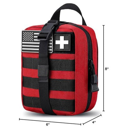 Molle ifak Pouch Empty First aid kit Bag for Outdoor Tactical Medical Pouch - color: RED