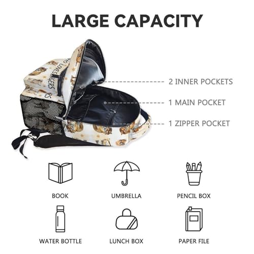 Toddler Girls Backpack - 17 Inch Large Capacity Tiger Backpacks - Adjustable Bookbag for School - color: Color2-1
