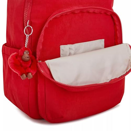 Kipling Women's Seoul 15" Laptop Backpack, Durable, Roomy with Padded Shoulder Straps, Built-In Protective Sleeve - color: Cherry Tonal 2, size: 12.75''L x 17.25''H x 8''D