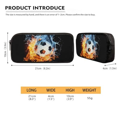 Soccer Water Flame 4-in-1 Backpack Set for Kids Multifunctional School Bag Set Reusable Daypack Casual Rucksack with Lunch Box Pencil Case Water Bottle Sleeve - color: Soccer Water Flame