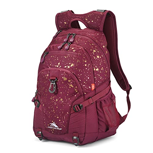 High Sierra Loop Backpack, Travel, or Work Bookbag with tablet sleeve, One Size, Copper Splatter/Maroon - color: Copper Splatter/Maroon