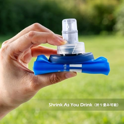 TRIWONDER TPU Soft Folding Water Bottles BPA-Free Collapsible Flask for Hydration Pack - Ideal for Running Hiking Cycling Climbing (500ml/16.9oz) - color: 500ml/16.9oz