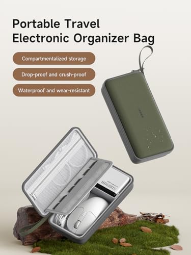 Hagibis Electronics Organizer Travel Case Cable Organizer Bag Pouch Portable Waterproof Carry Case for Cable, Charger,Power Bank, SD Card, Mouse, USB Flash Disk (DPB02 Green)