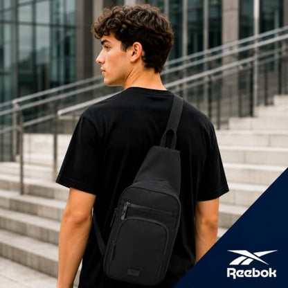 Reebok Unisex Crossbody Bag - Convertible Compact Durable Cross Body Bag for Women and Men - Gym and Travel Essentials, Size One Size, Cosmos Black - color: Cosmos Black