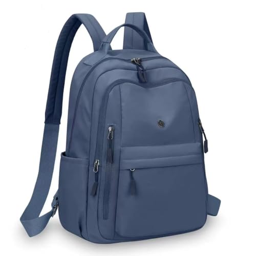 Casual Backpack, Multi-Pocket Design with Front Zipper Compartment (Blue) - color: Blue