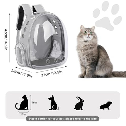 Pet Backpack Carrier,Bubble Backpack Cat Carrier,Pets and Small Dogs,Space Capsule Pet Carrier for Traveling, Walking, Hiking and Outdoor Activities (Gray) - color: Gray