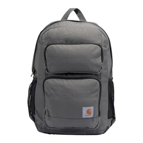 Carhartt 27L Single-Compartment Backpack, Durable Pack with Laptop Sleeve and Duravax Abrasion Resistant Base, Gray - color: Grey