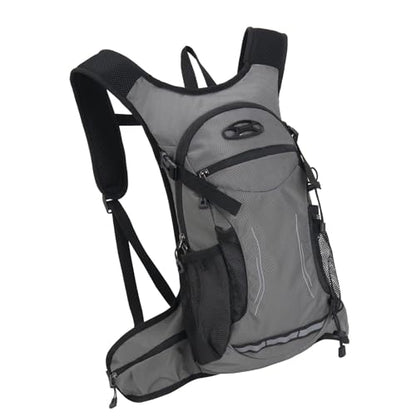 Keenso Outdoor Hiking Backpack Breathable Water Bladder Backpack 47x59x12cm Versatile Storage Multi Activity Hydration Pack for Camping Hiking Riding Adults - color: Gray