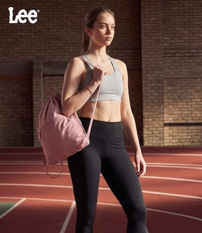 Montana West Lee Drawstring Backpack Bag Lightweight Small Gym Swim Beach Bag Water Resistant Sports Sackpack for Men Women,LEE48-002PK - color: Pink
