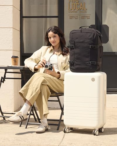 LOVEVOOK 50L Travel Backpack for Women & Men, Airline Approved Carry On Backpack with 3 Packing Cubes, TSA Personal Item Bag, Waterproof Weekender Overnight Backpack Fits 17" Laptop - color: Fresh Green - Beige - Dark Gray, size: X-Large-50L-4Pcs