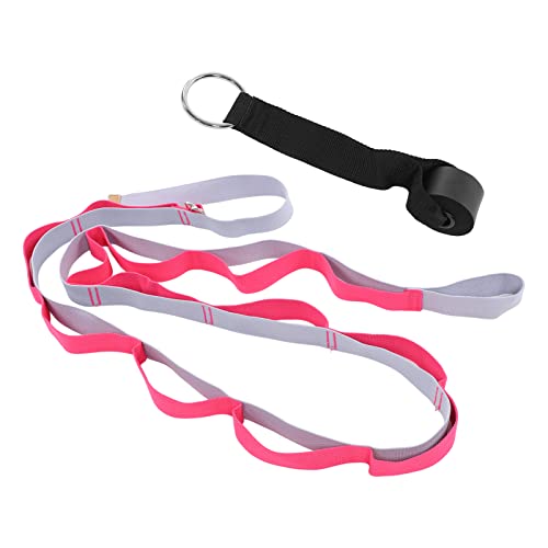 Yoga Stretching Strap, Yoga Strap for Flexibility and Balance, 3.1m Oxford Cloth Leg Stretcher with Foam - Covered Snap Ring, for Dance Gymnastics Physical Therapy and - color: Red
