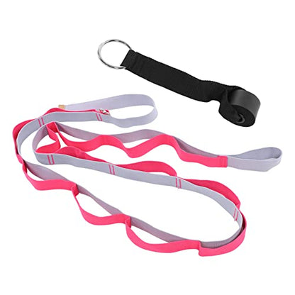 Yoga Stretching Strap, Yoga Strap for Flexibility and Balance, 3.1m Oxford Cloth Leg Stretcher with Foam - Covered Snap Ring, for Dance Gymnastics Physical Therapy and - color: Red