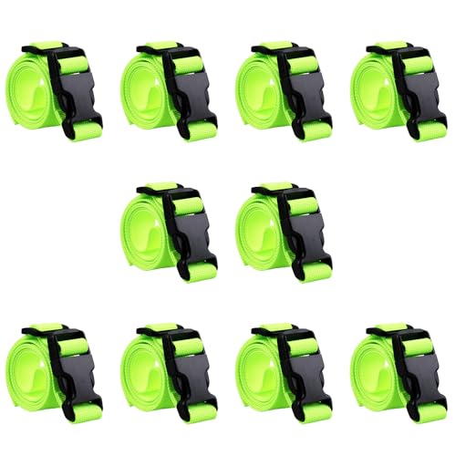 MAGARROW 24" 40" 60" Strap Buckle Packing Straps Adjustable 1-Inch Belt Rope (Set of 10) (Neon Green, 1" Wide - 40" Long) - color: Neon Green, size: 1" Wide - 40" Long