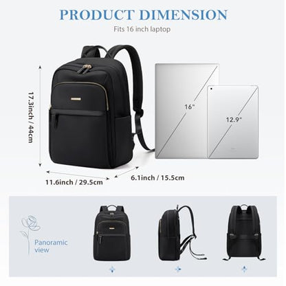 Travel Backpack for Women Personal Carry On Bag Business Weekender Hiking Multilayer Laptop Bag,16 Inch,Black - color: Upgrade-black, size: 16 Inch