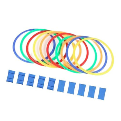 10 Pieces Speed Agility Rings Set Exercise Circle Jumping Hoops with Buckles Construction Suitable for Soccer Practice Kids
