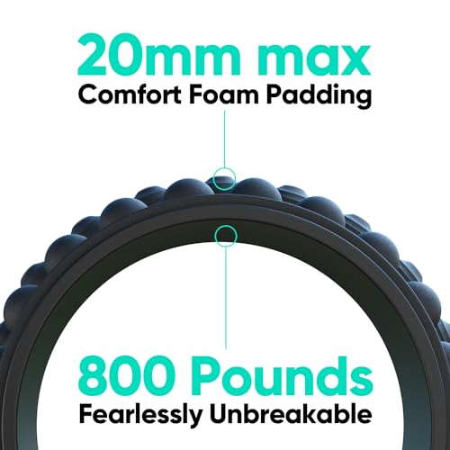 FitBeast Back Roller, Back Wheel Foam Roller - Targeted Muscle Roller for Deep Tissue Massage, Back Stretcher - color: Black, size: 6''+9''+12''