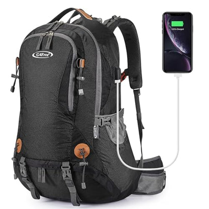 G4Free 50L Hiking Backpack Waterproof Daypack Outdoor Camping Climbing Backpack with Rain Cover for Men Women - color: Black01