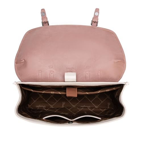 Wrangler Laptop Bag for Women Messenger Bag Briefcase Computer Backpack Convertible Satchel Bag - color: Beige & Purple, size: 15.6 inch