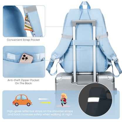3PCS School Backpack For Student Women College Middle High Teen Girls Bookbag Waterproof Laptop Bag Grey - color: Grey