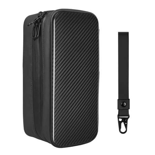 T-carbon Carbon Fiber Hard Shell Toiletry Bag for Men, Waterproof Hanging Dopp Kit with Dual Pockets, Lightweight Travel Shaving Grooming Organizer for Business Trips, Black