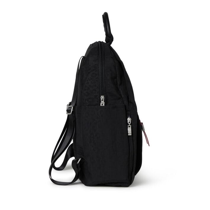 Baggallini Women's All Day Backpack, Black Cheetah Emboss, One Size… - color: Black Cheetah Emboss